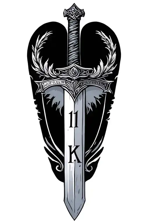 Sword With The Number 11 In Roman Numerals Surrounded