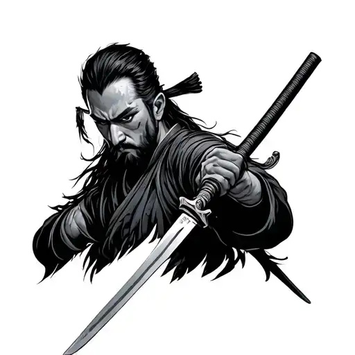 Ronin Holds A Katana