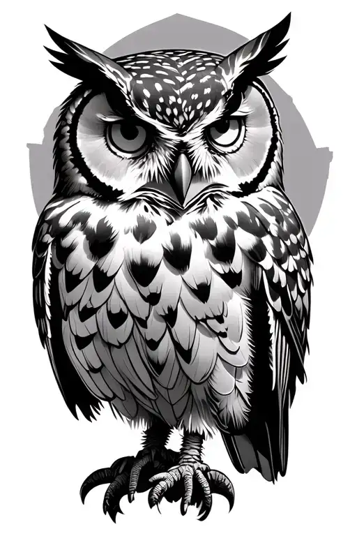 Owl Perched On Top Symbolizing