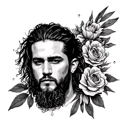 Sleeve Tattoo Of A Post Malone Inspired Design Of His Album Covers