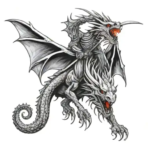 Reaper Riding A Dragon Breathing Fire