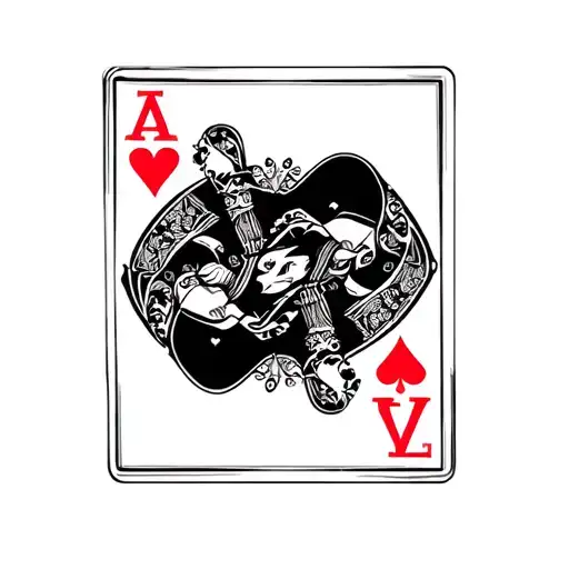 Gothic Queen Of Hearts Playing Card