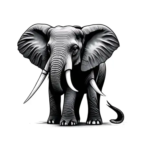 Elephant Tattoo Goes From Simple To Detail With 10 Different Parts Each Part Going To The Next