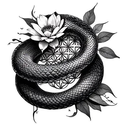 Snake And Flower Of Life