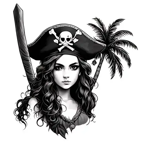 Palm Tree Pirate Girl