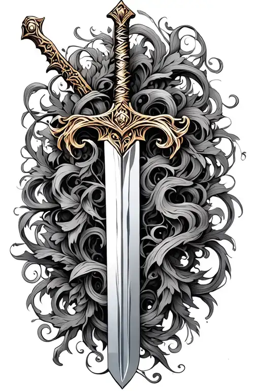 Feminine Goldryn Sword With Vines
