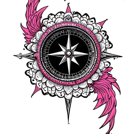 Winds Pink With Mandala Compass With Framing Watch For Women