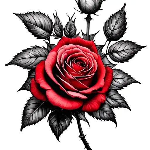 Black And Red Rose