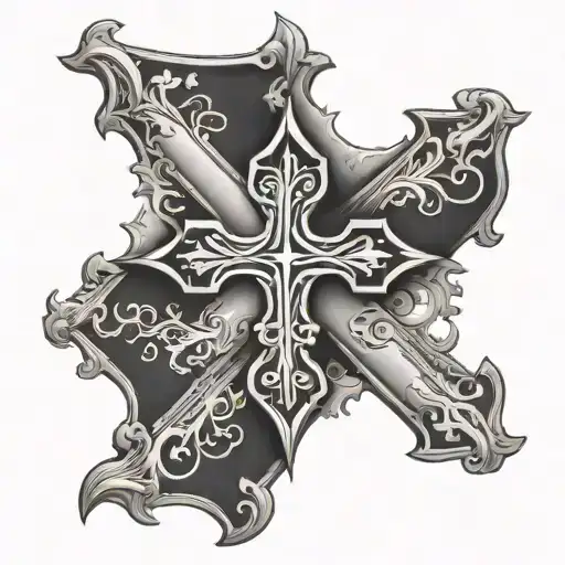 Cross With The Croatian Symbol In The Middle