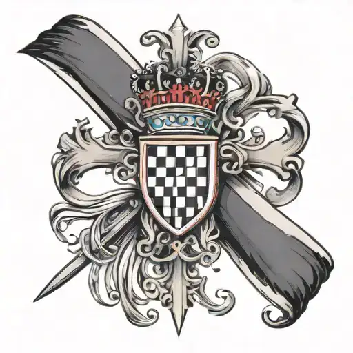 Cross With The Croatian Flag In The Middle