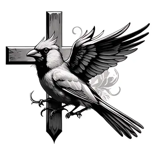 Cross With Cardinal
