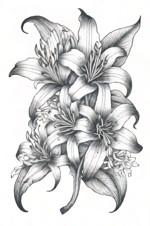 Giant Himalayan Lily Intertwined Chinese Calligraphy
