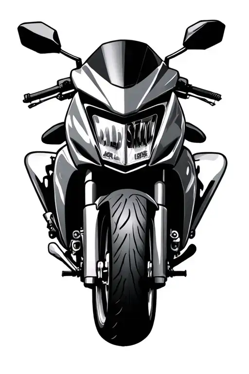 Kawasaki Front Part Of The Bike Tattoo Design