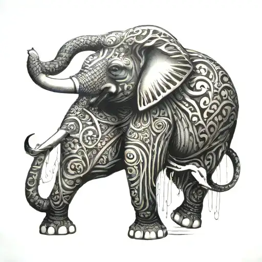 Elephant And Spears & Water'd Heaven