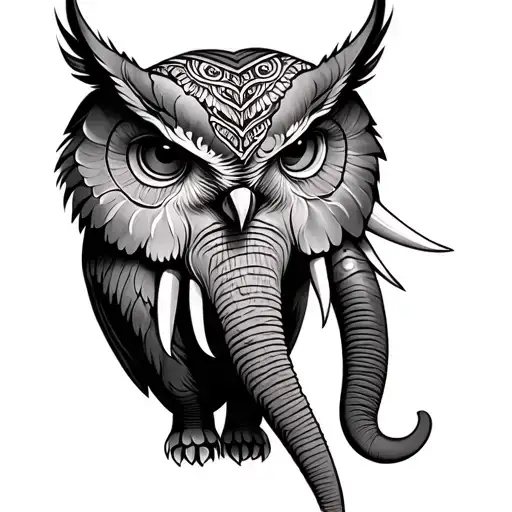 Owl And Elephant