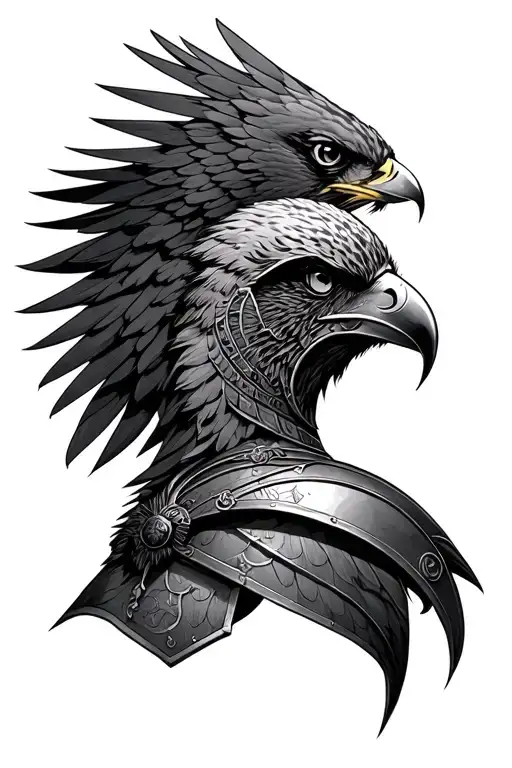 Knight's Helmet And Falcon