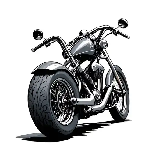 Old School Chopper Motorcycle Front End