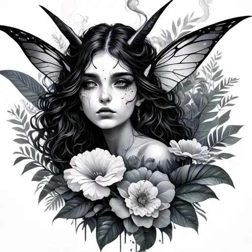 Smoke Demon Fairies On Jungle Flowers