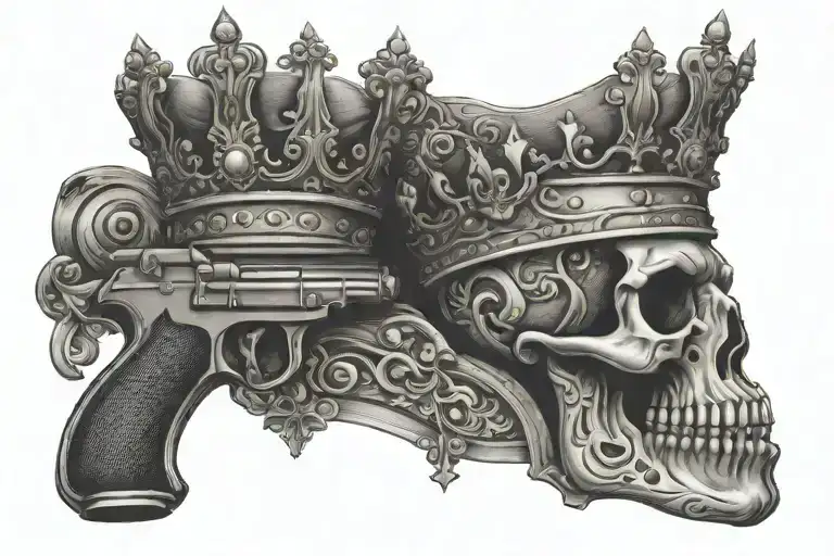 Gun Dealer Wearing A Crown