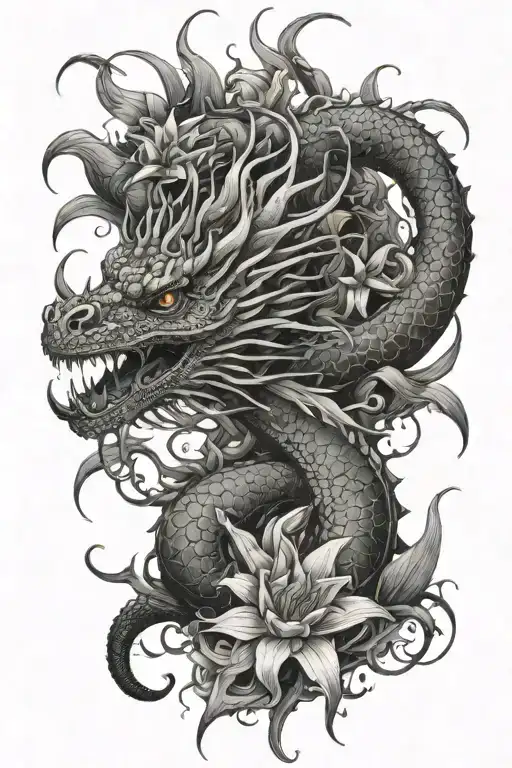 Water Dragon With Spider Lillies Wrapping