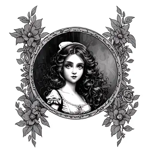 Alice In Wonderland Leg Tattoo Design