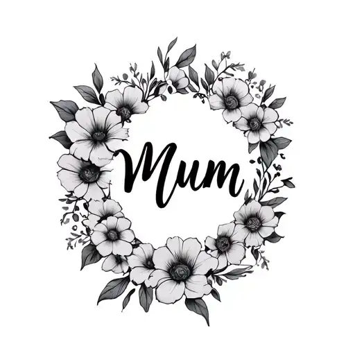 Mum Written Inside Surrounded