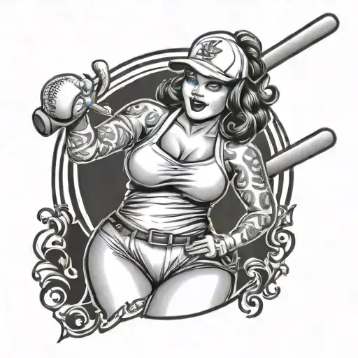 Baseball Chubby Pin Up Girl