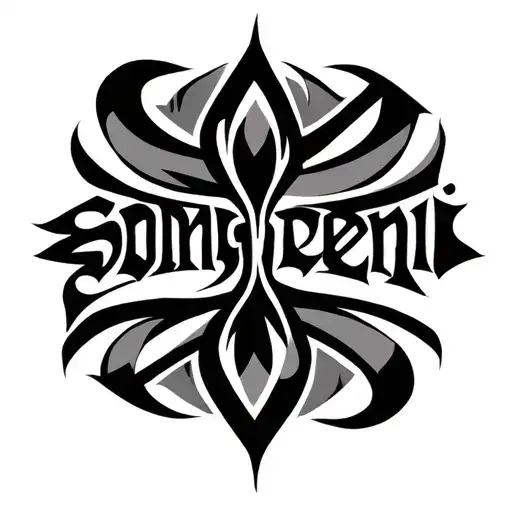 Tribal Design Featuring Word 'Songeni' Written