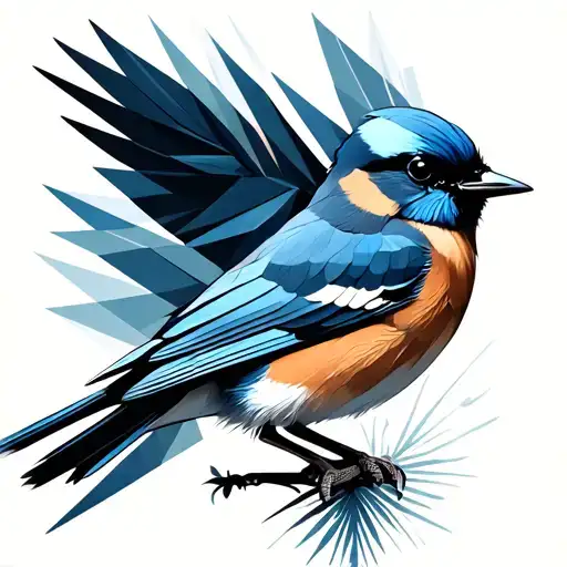 Geometric Bluebird Perched