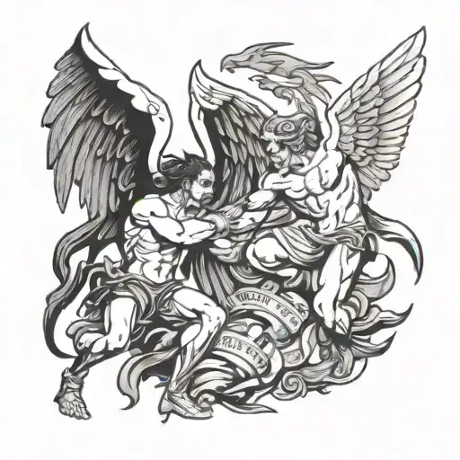 Angel And Demon Fight Over Money