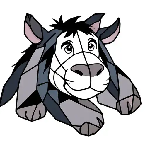 Eeyore Tigger Stained Glass Geometric Representation