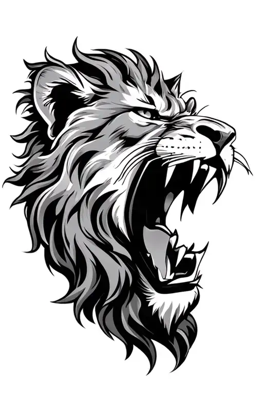Ferocious Roaring Lion Face On Forearm