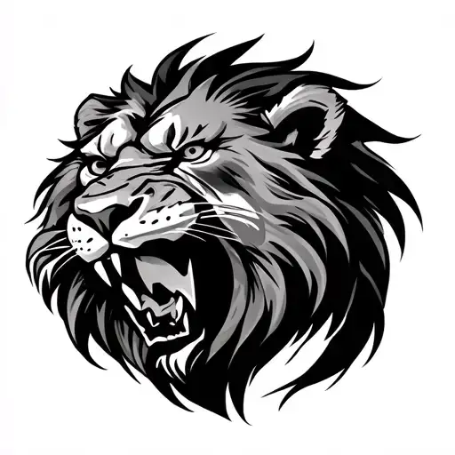 Ferocious Roaring Lion Face On Forearm