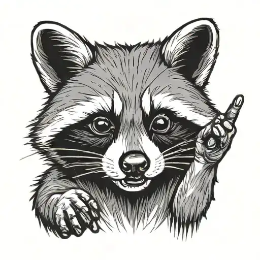 Raccoon Giving Middle Finger