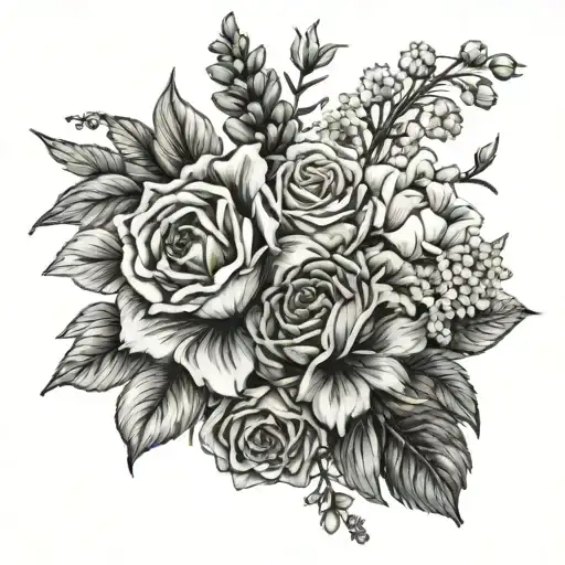 Birth Flower Bouqet Ofthe Flowers