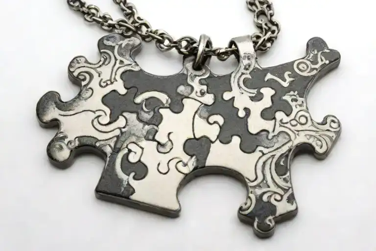 Puzzle Piece Necklace Shaped Like