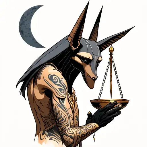 Anubis Holding The Balance