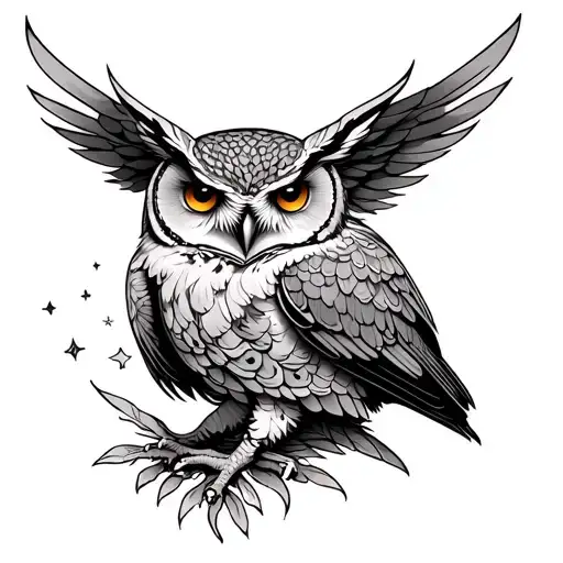 Virgo And Owl At The Back