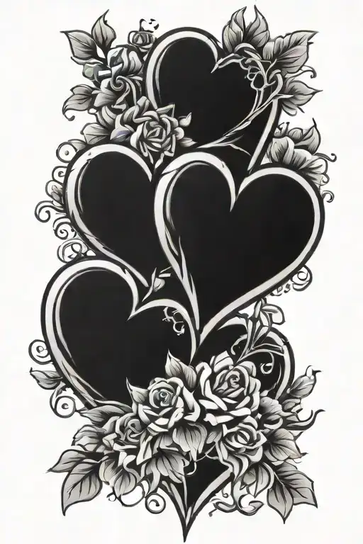 Simple Heart Shape With Entwined Flowers