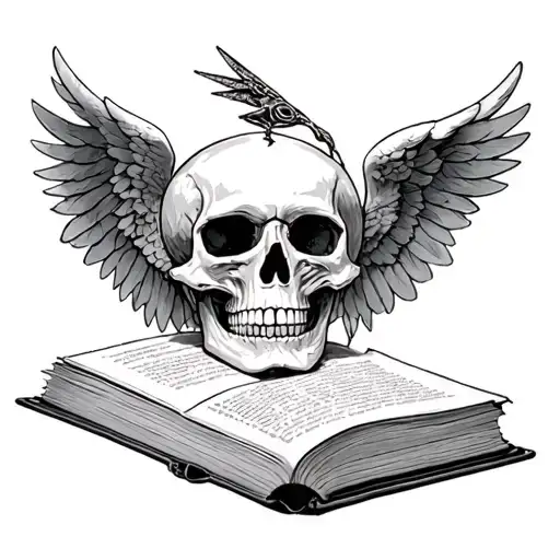 Book & Skull Azazel With Angel