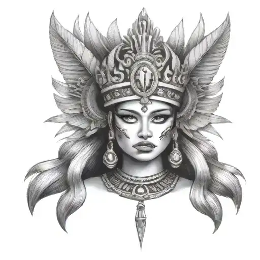 Aztecs The Girl Tattoos Queen Crown
