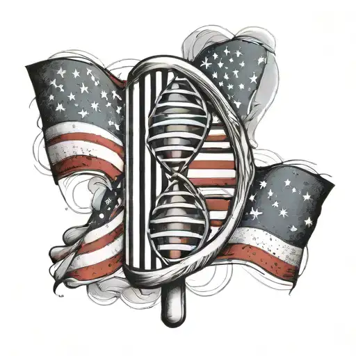 Dna With Brazilian And American Flags Behind