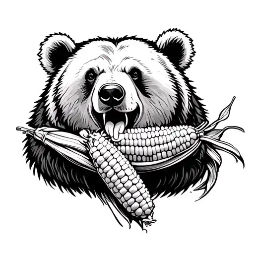 Bear Eating Corn