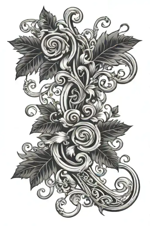 Scroll And Vines Growing