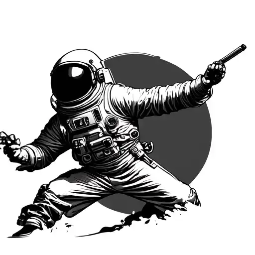 Tai Chi Fighter And Astronaut