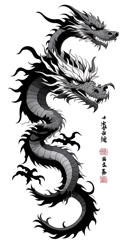 Korean Dragon With Traditional