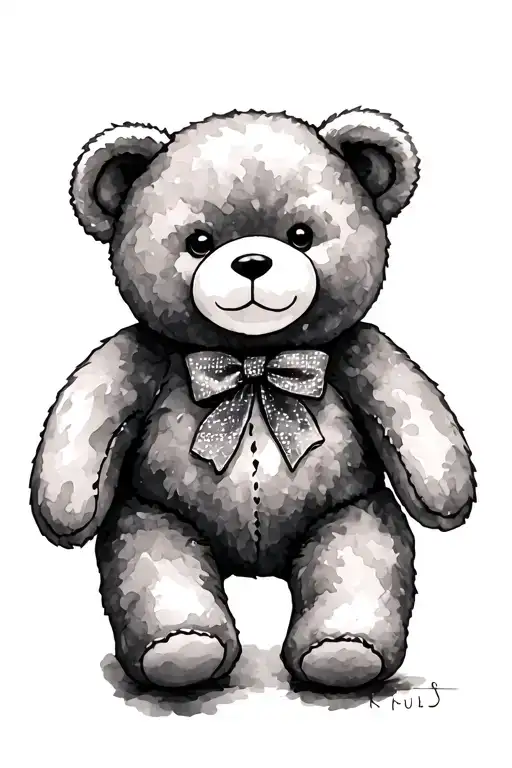 A Nostalgic Teddy Bear In Watercolor
