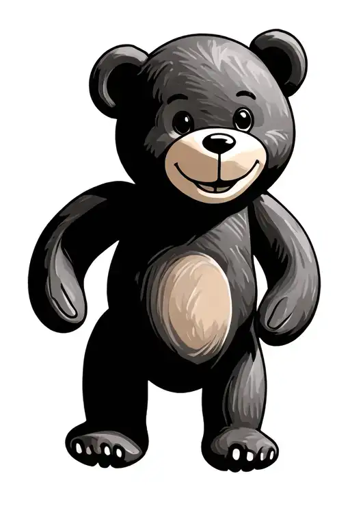 A Handrawn Teddy Bear Smiling