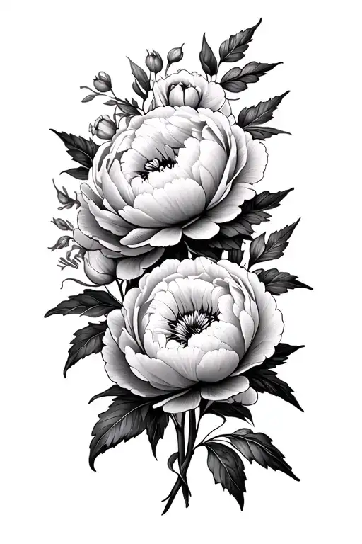 Floral Peonies Unalome