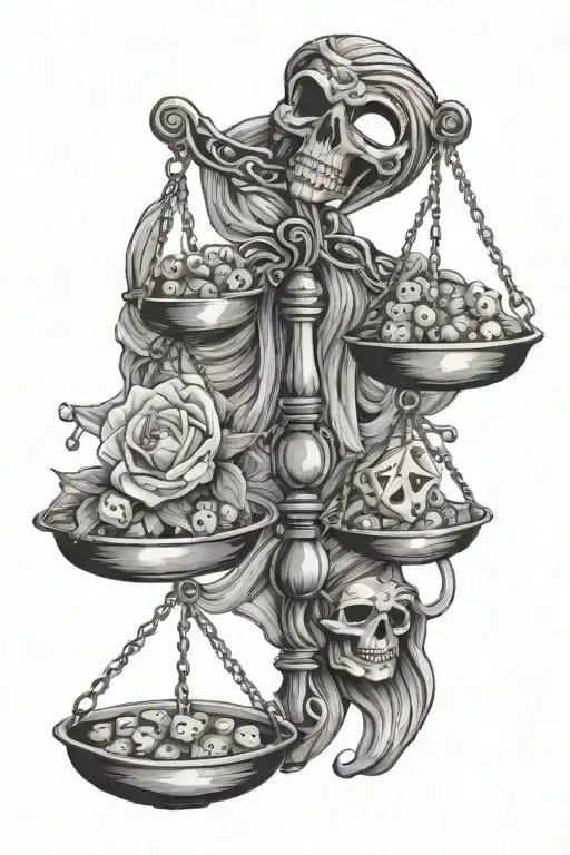 Unbalanced Libra Scales Dice Smile Now Cry Later Mask